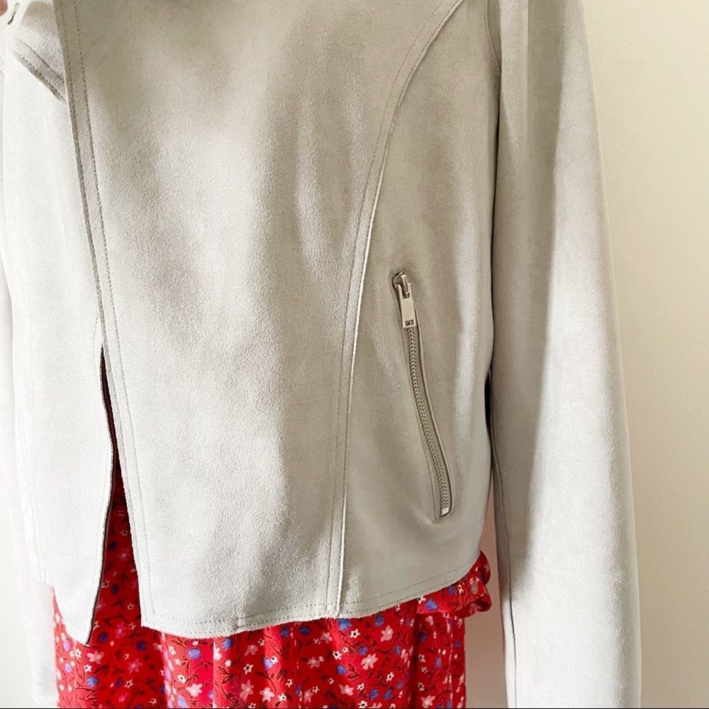 Anthropologie Gray Kelyn Faux Suede Moto Jacket NWT size XL - Picture 4 of 8
